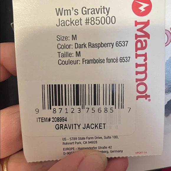 Womens Marmot lightweight shell jacket, red. - Picture 9 of 9